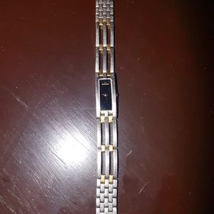 Movado Vintage Square watch black gold silver